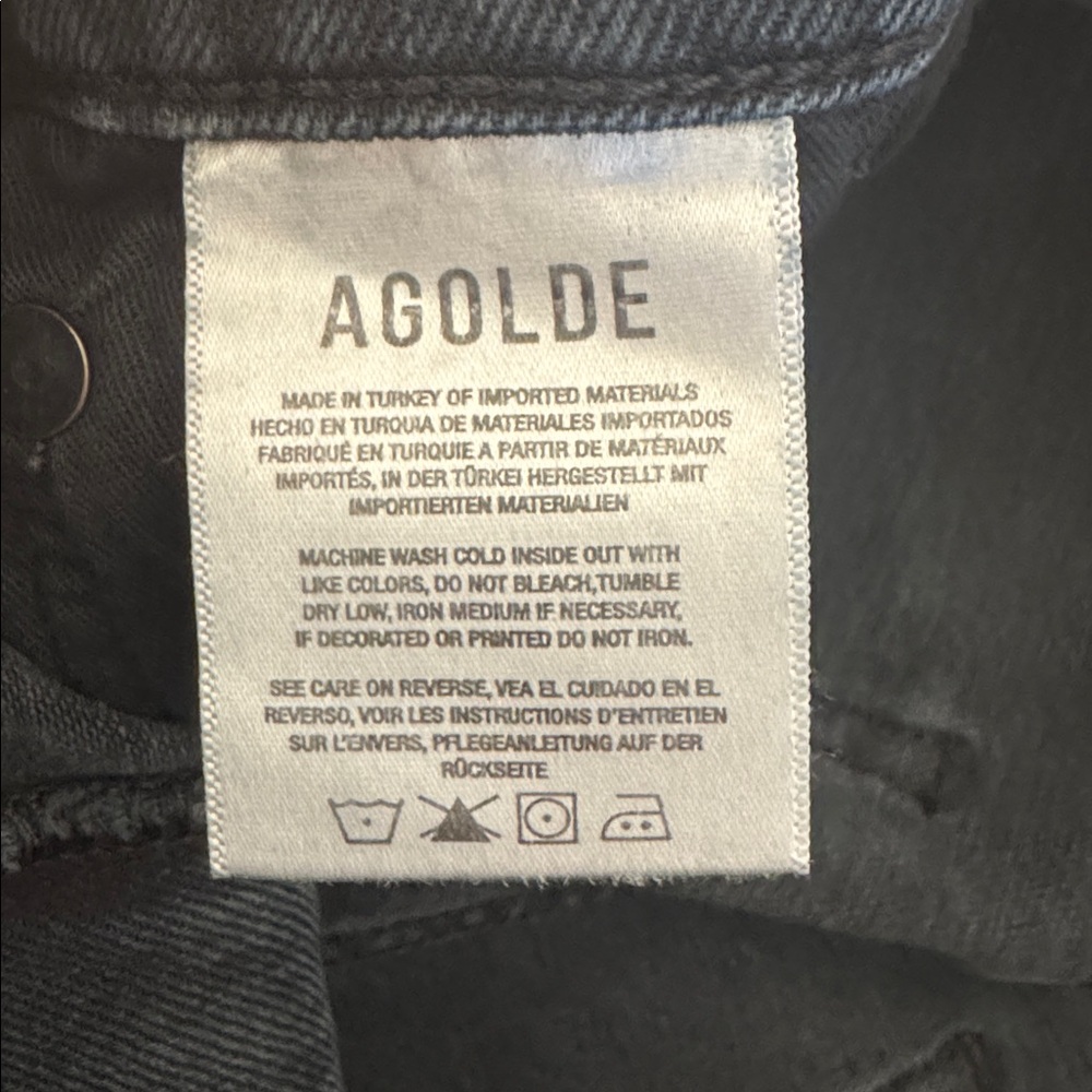 AGOLDE Black Wash straight Leg Jeans High Rise Size 27 - Picture 6 of 7